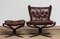 Dark Brown Leather Falcon Chair and Ottoman by Sigurd Ressel for Vatne Mobler, Set of 2 7