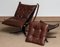 Dark Brown Leather Falcon Chair and Ottoman by Sigurd Ressel for Vatne Mobler, Set of 2 1