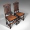 Antique Scottish Victorian Carved Oak Hall Chairs, Set of 2, Image 6
