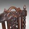 Antique Scottish Victorian Carved Oak Hall Chairs, Set of 2 10