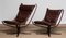 Dark Brown Leather Falcon Chairs and Ottoman by Sigurd Ressel from Vatne Møbler, 1970s, Set of 3 13