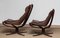 Dark Brown Leather Falcon Chairs and Ottoman by Sigurd Ressel from Vatne Møbler, 1970s, Set of 3 12