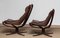 Dark Brown Leather Falcon Chairs and Ottoman by Sigurd Ressel from Vatne Møbler, 1970s, Set of 3, Image 12