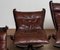 Dark Brown Leather Falcon Chairs and Ottoman by Sigurd Ressel from Vatne Møbler, 1970s, Set of 3, Image 3