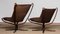 Dark Brown Leather Falcon Chairs and Ottoman by Sigurd Ressel from Vatne Møbler, 1970s, Set of 3 10