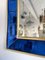 Italienischer Spiegel mit blauem Messingrahmen von Cristal Art, 1960er 4