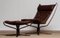 Dark Brown Leather Falcon High Back Chair and Ottoman by Sigurd Ressel from Vatne Møbler, 1970s, Set of 2 7
