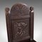 Antique Italain Victorian Oak Court Chairs, Set of 2, Image 9
