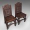 Antique Italain Victorian Oak Court Chairs, Set of 2, Image 6