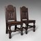 Antique Italain Victorian Oak Court Chairs, Set of 2 1