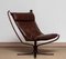 Dark Brown Leather Falcon High Back Lounge Chair by Sigurd Ressel for Vatne, 1970s 9