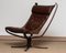 Dark Brown Leather Falcon High Back Lounge Chair by Sigurd Ressel for Vatne, 1970s 1