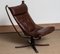 Dark Brown Leather Falcon High Back Lounge Chair by Sigurd Ressel for Vatne, 1970s 6
