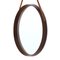 Round Mirror With Wooden Frame and Leather Cord, 1960s 4