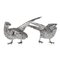 20th-Century Solid Silver Pheasant Ornamental Statues, 1960s, Set of 2 1