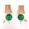 Art Deco French Green Hand Blown Glass Wall Sconce Lamps, Set of 2 3