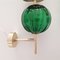 Art Deco French Green Hand Blown Glass Wall Sconce Lamps, Set of 2, Image 8