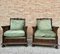 Late 19th Century Renaissance Walnut and Rattan Armchair, 1890s, Set of 2 3