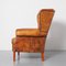 Brown Leather Wingback Armchair 3