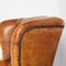 Brown Leather Wingback Armchair 8