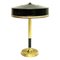 Brass Table Lamp with Black Shade by C.E. Fors for Ewå Värnamo, Sweden, 1960s, Image 1