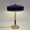 Brass Table Lamp with Black Shade by C.E. Fors for Ewå Värnamo, Sweden, 1960s 4