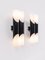 German Double Glass Black and White Wall Lights by Neuhaus, 1970, Set of 2 7