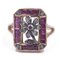 Antique 12k Gold and Silver Ring, 1900s, Image 1