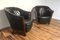 Art Deco Kingwood and Black Leather Armchairs, 1940s, Set of 2, Image 8