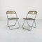 Smoke Plia Folding Chairs by Giancarlo Piretti for Anonima Castelli, 1960s, Set of 2 1