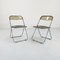 Smoke Plia Folding Chairs by Giancarlo Piretti for Anonima Castelli, 1960s, Set of 2, Image 1