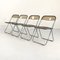 Smoke Plia Folding Chairs by Giancarlo Piretti for Anonima Castelli, 1960s, Set of 4 1