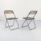 Smoke Plia Folding Chairs by Giancarlo Piretti for Anonima Castelli, 1960s, Set of 4 4
