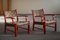 Danish Modern Seagrass Lounge Chairs by Fritz Hansen, 1940s, Set of 2, Image 1
