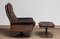 Buffalo Leather Swivel and Relax Chair with Matching Ottoman from de Sede, 1970s, Set of 2 4