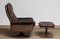 Buffalo Leather Swivel and Relax Chair with Matching Ottoman from de Sede, 1970s, Set of 2, Image 4