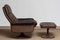 Buffalo Leather Swivel and Relax Chair with Matching Ottoman from de Sede, 1970s, Set of 2 5