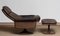 Buffalo Leather Swivel and Relax Chair with Matching Ottoman from de Sede, 1970s, Set of 2, Image 7