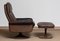 Buffalo Leather Swivel and Relax Chair with Matching Ottoman from de Sede, 1970s, Set of 2 9