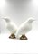 Large Kingfisher Bird Sculptures, White Ceramic & Brass, Set of 2 4