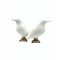 Large Kingfisher Bird Sculptures, White Ceramic & Brass, Set of 2 1