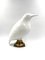 Grandes Sculptures d'Oiseau Martin-Pêcheur, Céramique Blanche et Laiton, Set de 2 9