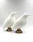 Large Kingfisher Bird Sculptures, White Ceramic & Brass, Set of 2 2