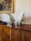 Grandes Sculptures d'Oiseau Martin-Pêcheur, Céramique Blanche et Laiton, Set de 2 3