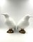 Large Kingfisher Bird Sculptures, White Ceramic & Brass, Set of 2 18