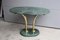 Italian Brass and Green Marble Oval Coffee Table, 1950s 1