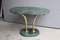 Italian Brass and Green Marble Oval Coffee Table, 1950s, Image 1