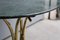 Table Basse Ovale en Laiton et Marbre Vert, Italie, 1950s 10