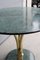 Italian Brass and Green Marble Oval Coffee Table, 1950s 4