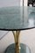 Italian Brass and Green Marble Oval Coffee Table, 1950s, Image 4